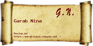 Garab Nina névjegykártya